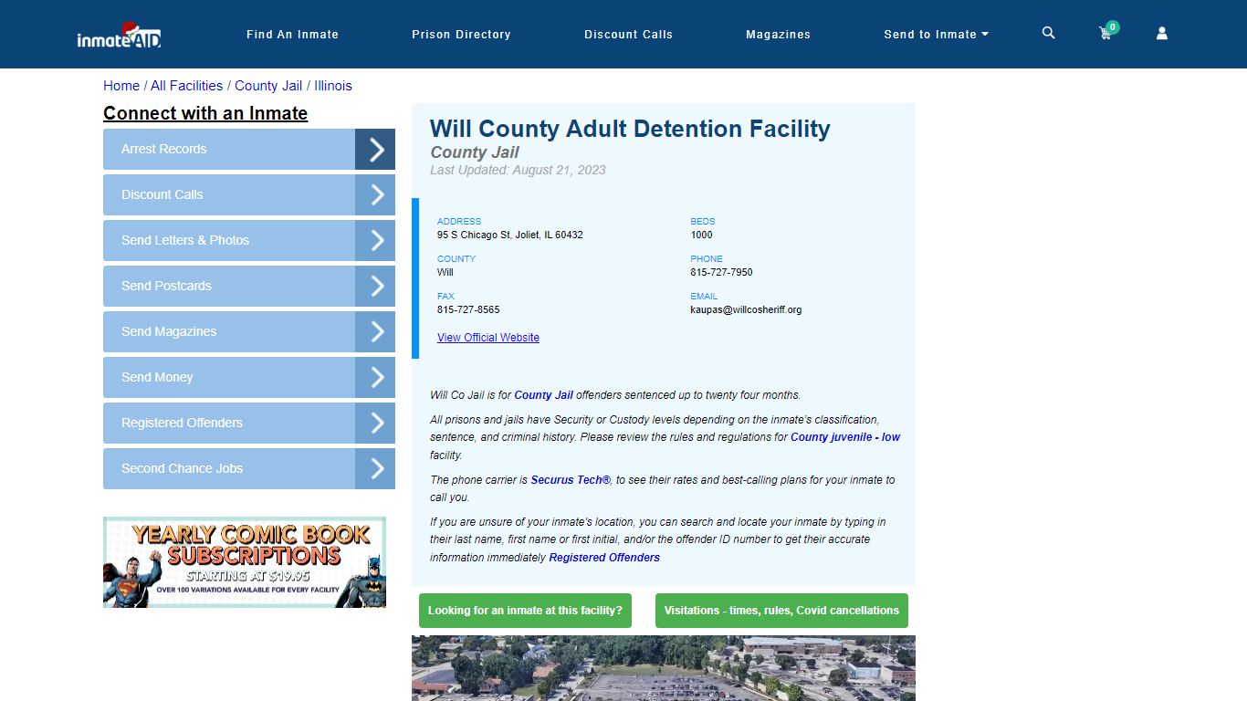 Will County Adult Detention Facility - Inmate Locator - Joliet, IL
